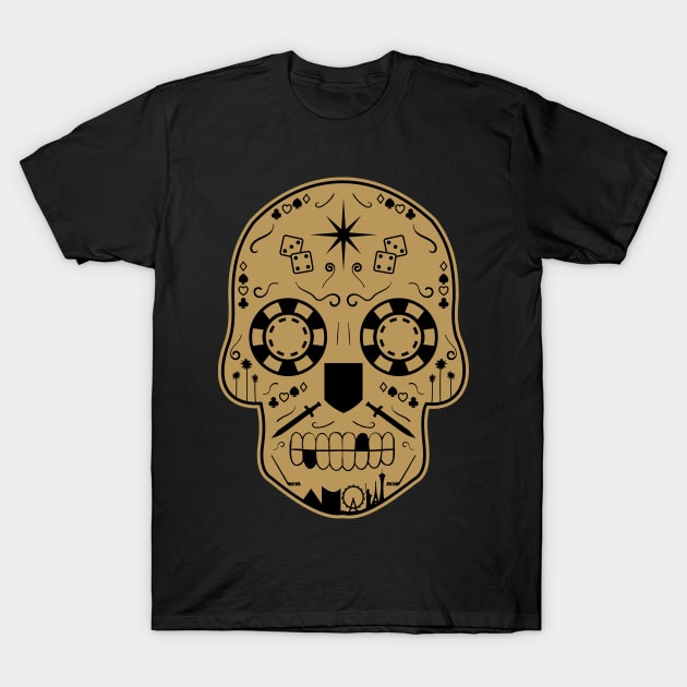 Las Vegas Hockey Sugar Skull T-Shirt by StickyHenderson